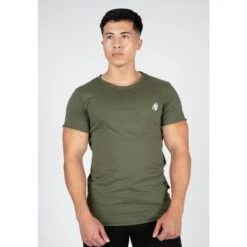 Camiseta Musculación Manga Corta Algodón Hombre GORILLA WEAR York Negro -Fitness Tienda camiseta musculacion manga corta algodon hombre gorilla wear york verde