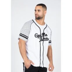 Camiseta Musculación Manga Corta Hombre GORILLA WEAR Béisbol 82 Negro -Fitness Tienda camiseta musculacion manga corta hombre gorilla wear beisbol 82 blanco