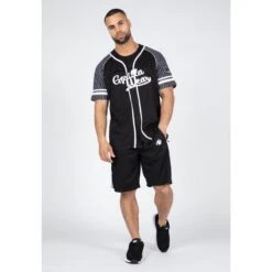 Camiseta Musculación Manga Corta Hombre GORILLA WEAR Béisbol 82 Negro -Fitness Tienda camiseta musculacion manga corta hombre gorilla wear beisbol 82 negro 2