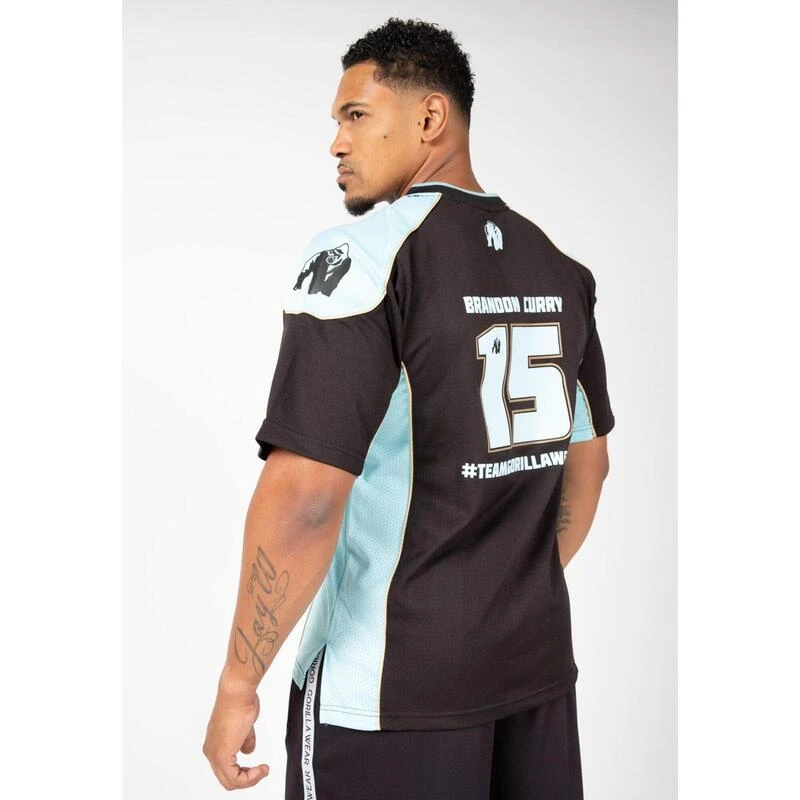 Camiseta Musculación Manga Corta Hombre GORILLA WEAR Brandon Curry 2.0 Azul 4 Camiseta Musculación Manga Corta Hombre GORILLA WEAR Brandon Curry 2.0 Azul - Imagen 2