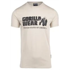 Camiseta Musculación Manga Corta Hombre GORILLA WEAR Classic Beige -Fitness Tienda camiseta musculacion manga corta hombre gorilla wear classic beige 4