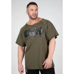 Camiseta Musculación Manga Corta Hombre GORILLA WEAR Classic Work Out Gris -Fitness Tienda camiseta musculacion manga corta hombre gorilla wear classic work out verde
