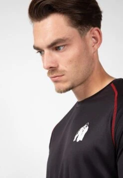 Camiseta Musculación Manga Corta Hombre GORILLA WEAR Performance Negro Rojo -Fitness Tienda camiseta musculacion manga corta hombre gorilla wear performance negro rojo 4
