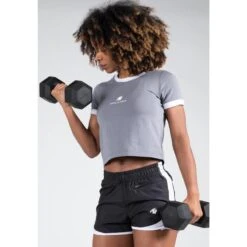 Camiseta Musculación Manga Corta Mujer GORILLA WEAR New Orleans Gris -Fitness Tienda camiseta musculacion manga corta mujer gorilla wear new orleans gris 2