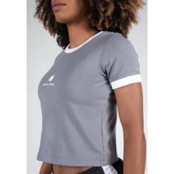 Camiseta Musculación Manga Corta Mujer GORILLA WEAR New Orleans Gris -Fitness Tienda camiseta musculacion manga corta mujer gorilla wear new orleans gris 3