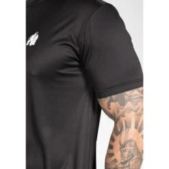 Camiseta Musculación Manga Corta Poliéster Hombre GORILLA WEAR Fargo Negro -Fitness Tienda camiseta musculacion manga corta poliester hombre gorilla wear fargo negro 4