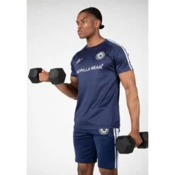 Camiseta Musculación Manga Corta Poliéster Hombre GORILLA WEAR Stratford Azul -Fitness Tienda camiseta musculacion manga corta poliester hombre gorilla wear stratford azul 3