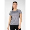 Camiseta Musculación Manga Corta Poliéster Mujer GORILLA WEAR Monetta Gris -Fitness Tienda camiseta musculacion manga corta poliester mujer gorilla wear monetta gris