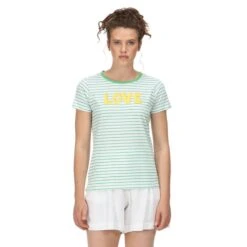 Regatta Camiseta Odalis De Rayas Para Mujer Verde Vibrante
