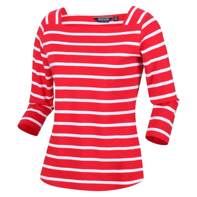 Regatta Camiseta Polexia De Rayas Para Mujer Rojo Real, Blanco 3 Regatta Camiseta Polexia De Rayas Para Mujer Rojo Real, Blanco