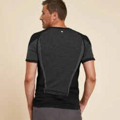 Camiseta Yoga Hombre Negro Sin Costuras Segunda Piel -Fitness Tienda camiseta yoga hombre negro sin costuras segunda piel 3