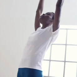 Camiseta Yoga Manga Corta Ecodiseñada Mujer Kimjaly Blanco -Fitness Tienda camiseta yoga manga corta ecodiseada mujer kimjaly blanco 3