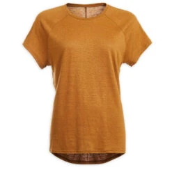 Camiseta Yoga Mujer Camel 100 % Lino Made In France -Fitness Tienda camiseta yoga mujer camel 100 lino made in france 4