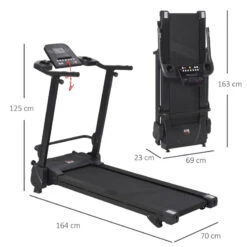 Cinta De Correr Plegable Con 5 Programas HOMCOM 164x70x125 Cm Negro -Fitness Tienda cinta de correr plegable con 5 programas homcom 164x70x125 cm negro 2