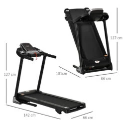 Cinta De Correr Y Andar Plegable 12,8 Km/h HOMCOM 142x66x127 Cm Negro 7 Cinta De Correr Y Andar Plegable 12,8 Km/h HOMCOM 142x66x127 Cm Negro -Fitness Tienda cinta de correr y andar plegable 128 kmh homcom 142x66x127 cm negro 2
