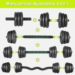 Juego Kit 20 Kg De Mancuernas 4 En 1 MultiFit -Fitness Tienda juego kit 20 kg de mancuernas 4 en 1 multifit 1