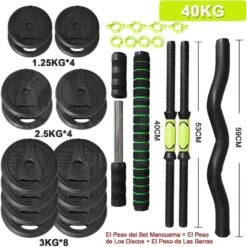 Juego Kit 40 Kg De Mancuernas 4 En 1 MultiFit -Fitness Tienda juego kit 40 kg de mancuernas 4 en 1 multifit 2