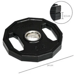 Juegoe 2 Discos De Pesas Olímpicas 5 Kg SPORTNOW 24x24x3,5 Cm Negro -Fitness Tienda juegoe 2 discos de pesas olimpicas 5 kg sportnow 24x24x35 cm negro 2