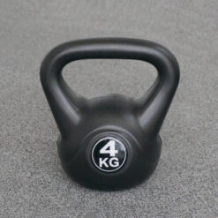 Kettlebell 4 Kg - Plástico - Para Uso Interior Y Exterior - Negro -Fitness Tienda kettlebell 4 kg plastico para uso interior y exterior negro 1