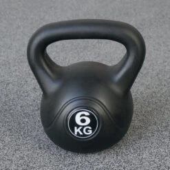 Kettlebell 6 Kg - Plástico - Para Uso Interior Y Exterior - Negro -Fitness Tienda kettlebell 6 kg plastico para uso interior y exterior negro 1