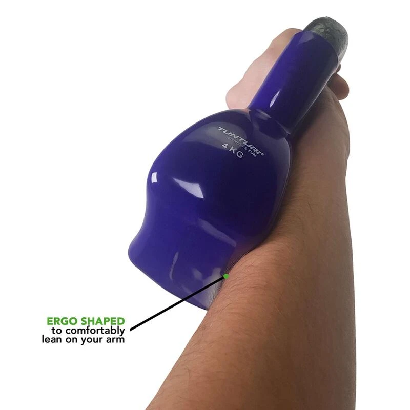 Tunturi Kettlebell - Vinilo - 4 Kg - Morado 7 Tunturi Kettlebell - Vinilo - 4 Kg - Morado - Imagen 5