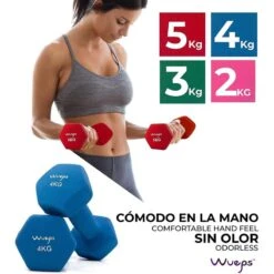 KIT De Mancuernas Antideslizantes De Neopreno Wueps -Fitness Tienda kit de mancuernas antideslizantes de neopreno wueps 2