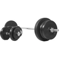 Kit De Musculación Gorilla Sports De 70Kg Discos De Plástico Y Barra De 170cm -Fitness Tienda kit de musculacion gorilla sports de 70kg discos de plastico y barra de 170cm 1