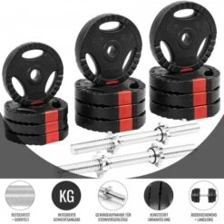 Kit Mancuernas Gorilla Sports Cromado/Negro 30Kg Diámetro 30/31 Mm -Fitness Tienda kit mancuernas gorilla sports cromadonegro 30kg diametro 3031 mm 1