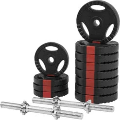 Kit Mancuernas Gorilla Sports Cromado/Negro 30Kg Diámetro 30/31 Mm -Fitness Tienda kit mancuernas gorilla sports cromadonegro 30kg diametro 3031 mm 4