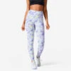 Leggings Fitness 520 Domyos Mujer Malva Estampado