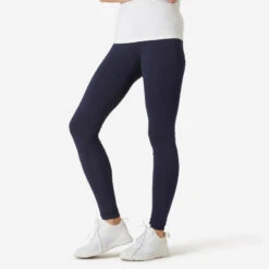 Leggings Mallas Fitness Algodón Efecto Vientre Plano Mujer Domyos Fit 500 Gris -Fitness Tienda leggings mallas algodon efecto vientre plano fitness mujer domyos fit 500 azul