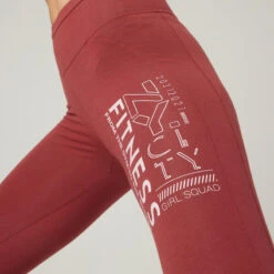 Leggings Mallas Fitness 7/8 Algodón Extensible Mujer Burdeos -Fitness Tienda leggings mallas fitness 78 algodon extensible mujer burdeos 4