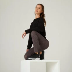 Leggings Mallas Fitness 7/8 Mujer Domyos Fit+ Gris -Fitness Tienda leggings mallas fitness 78 mujer domyos fit gris 2