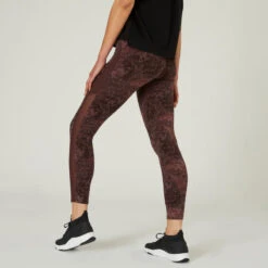 Leggings Mallas Fitness 7/8 Mujer Domyos Marrón -Fitness Tienda leggings mallas fitness 78 mujer domyos marron 1