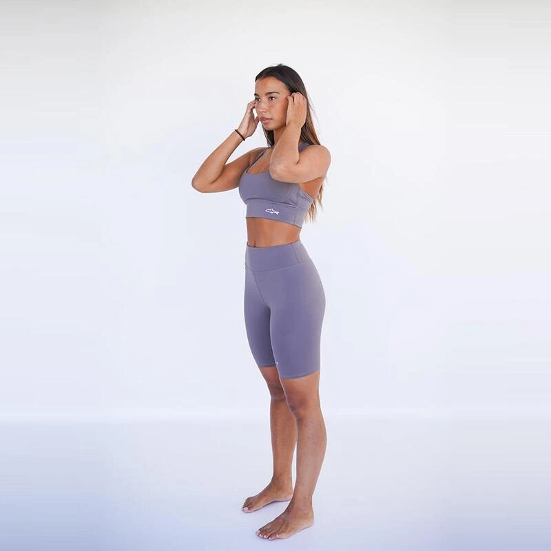 Leggings Mallas Fitness Cortos Sostenible Poliéster Mujer Fitplanet Shark Gris 4 Leggings Mallas Fitness Cortos Sostenible Poliéster Mujer Fitplanet Shark Gris - Imagen 2