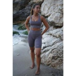 Leggings Mallas Fitness Cortos Sostenible Poliéster Mujer Fitplanet Shark Gris 10 Leggings Mallas Fitness Cortos Sostenible Poliéster Mujer Fitplanet Shark Gris -Fitness Tienda leggings mallas fitness cortos sostenible poliester mujer fitplanet shark gris 3