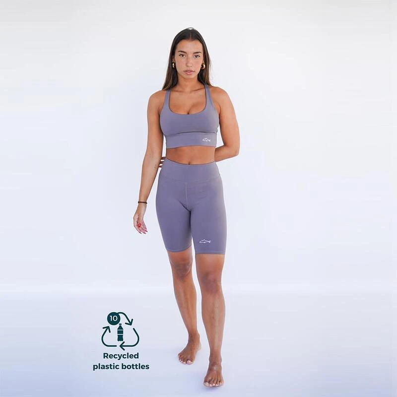 Leggings Mallas Fitness Cortos Sostenible Poliéster Mujer Fitplanet Shark Gris 3 Leggings Mallas Fitness Cortos Sostenible Poliéster Mujer Fitplanet Shark Gris