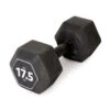 CORENGTH Mancuerna Musculación Crosstraining Hex Dumbbell Negro Hexagonal 17,5 kg