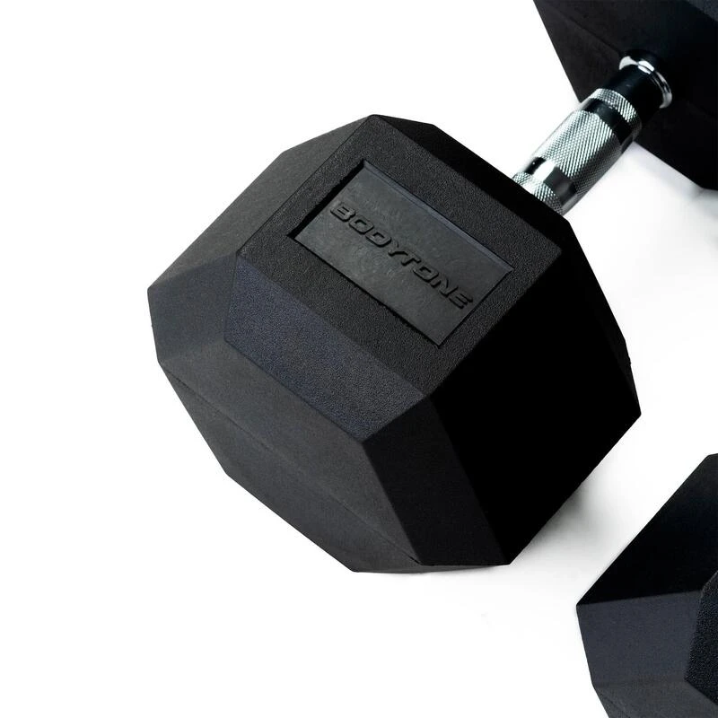 BODYTONE Mancuernas De Goma Hexagonales Profesionales 12Kg 6 BODYTONE Mancuernas De Goma Hexagonales Profesionales 12Kg - Imagen 4