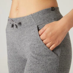 Pantalón Jogger De Fitness Domyos 500 De Mujer Gris Ajustado -Fitness Tienda pantalon jogger de fitness domyos 500 de mujer gris ajustado 3