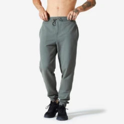 Pantalón Jogger Fitness 500 Essential Hombre Marrón Avellana -Fitness Tienda pantalon jogger fitness 500 essential hombre caqui ceniza