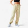 Pantalón Jogger Fitness 520 Mujer Beis Holgado -Fitness Tienda pantalon jogger fitness 520 mujer beis holgado