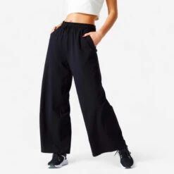 Pantalón Jogger Fitness 520 Mujer Negro Flare