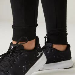 Pantalón Jogger Fitness Ajustado De Algodón Con Bolsillos Mujer Domyos 520 Negro -Fitness Tienda pantalon jogger fitness ajustado de algodon con bolsillos mujer domyos 520 negro 4