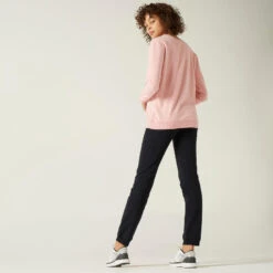 Pantalón Jogger Fitness Corte Recto Algodón Mujer Domyos 120 Negro -Fitness Tienda pantalon jogger fitness corte recto algodon mujer domyos 120 negro 1