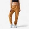 Pantalón Jogger Fitness Regular Algodón Mujer Domyos Avellana -Fitness Tienda pantalon jogger fitness regular algodon mujer domyos avellana