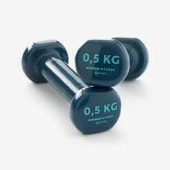 Pesas 2 X 0,5 Kg De Vinilo Fitness Gimnasia En Casa Pilates Nyamba Azul