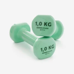 Pesas 2 X 1Kg De Vinilo Fitness Gimnasia En Casa Pilates Nyamba Verde