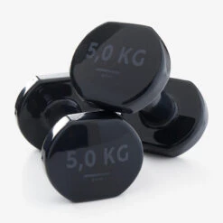Pesas 2 X 5Kg De Vinilo Fitness Gimnasia En Casa Pilates Nyamba Negro