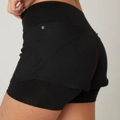 Short Mallas Cortas Fitness 2 En 1 Mujer Nyamba 900 Negro